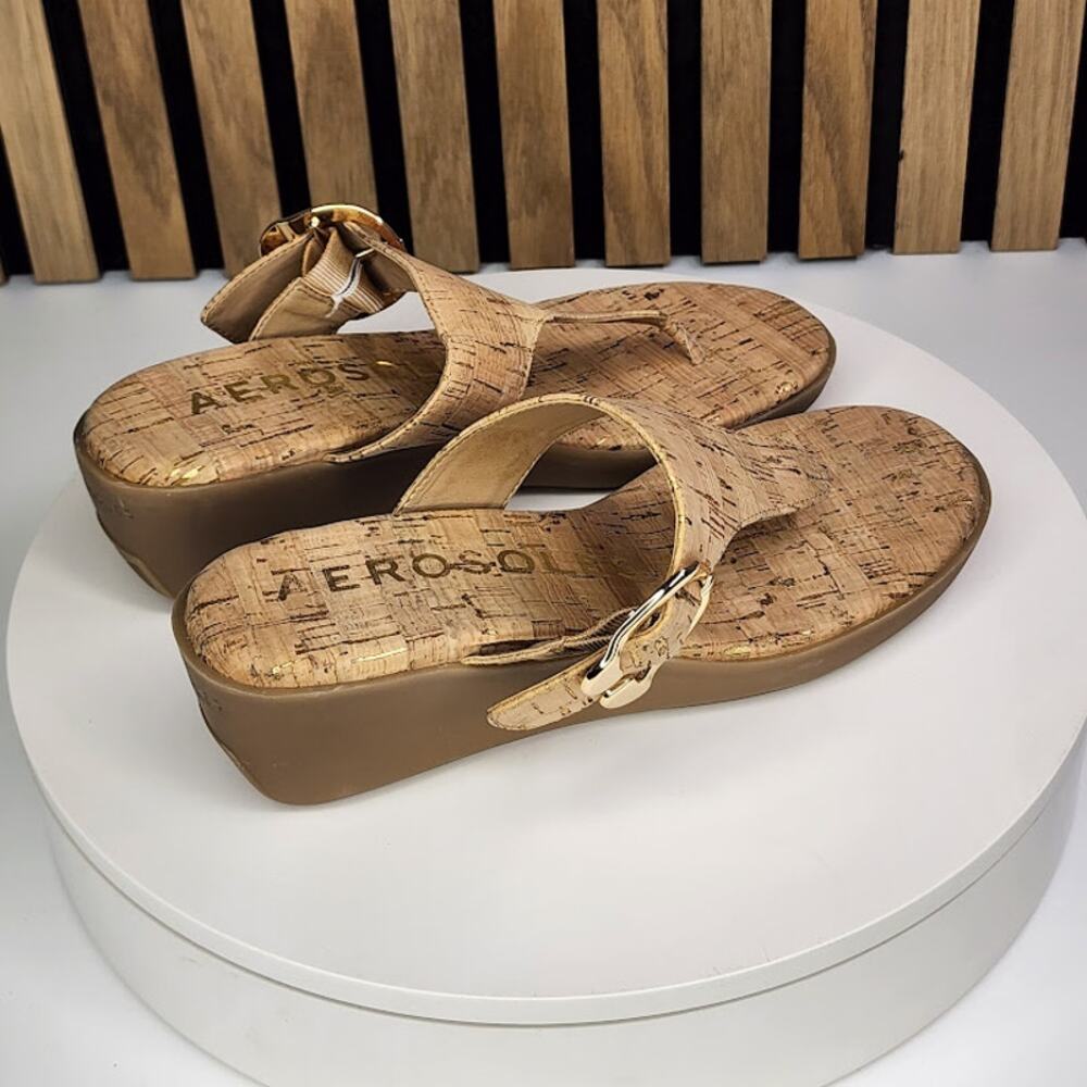 NEW - Aerosoles Izola Women’s Wedge Sandals Comfort Slide Shoes Size 6 - Picture 2 of 5
